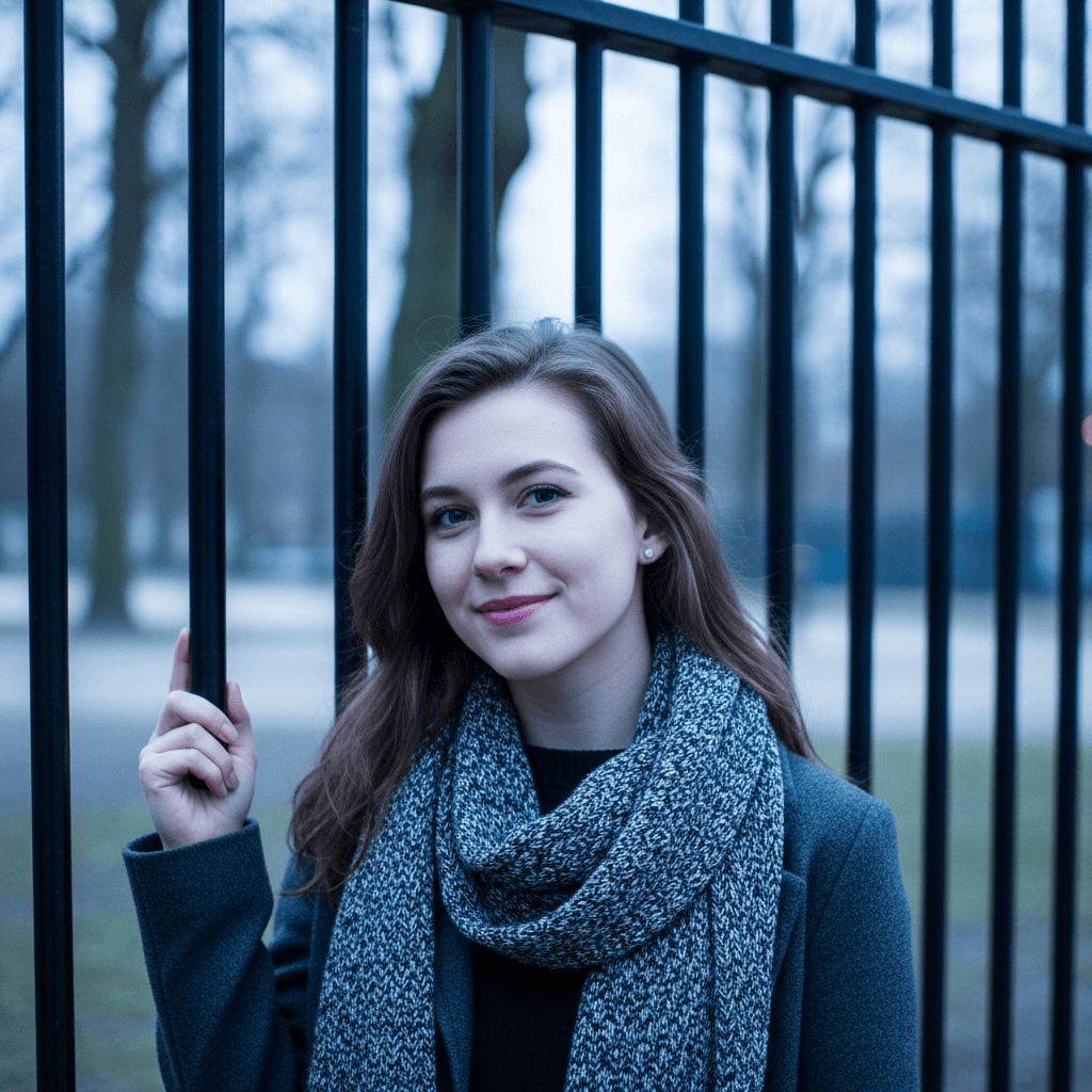 Before: flat photo with fence in background